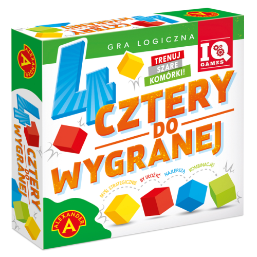 Plansza do gry Cztery do wygranej Alexander z kolorowymi klockami