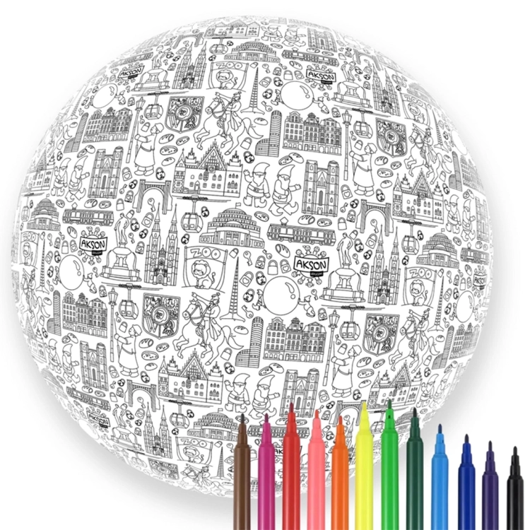Edukacyjna piłka do kolorowania XXL Wrocław z pisakami