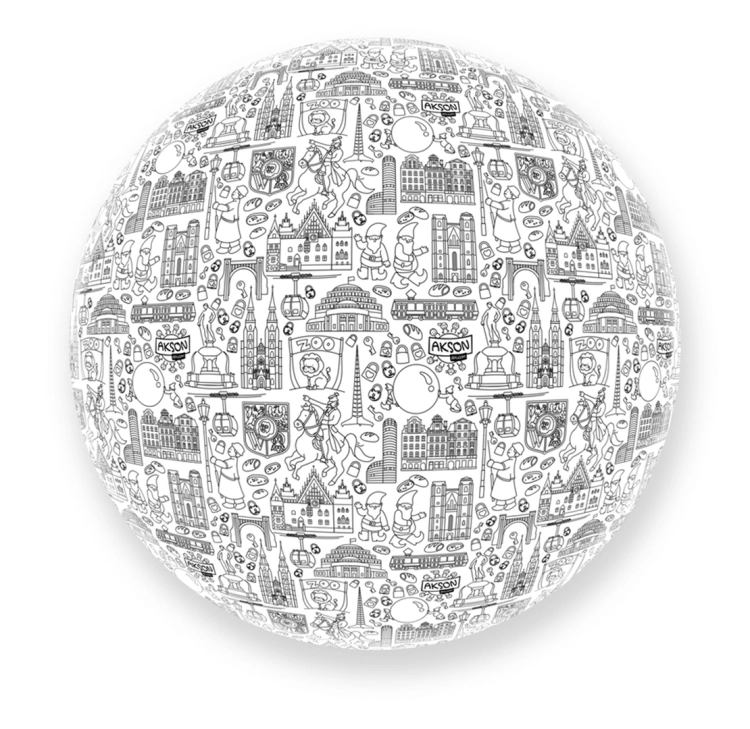 Piłka balonowa do kolorowania XXL Akson z zabytkami Wrocławia i krasnalami