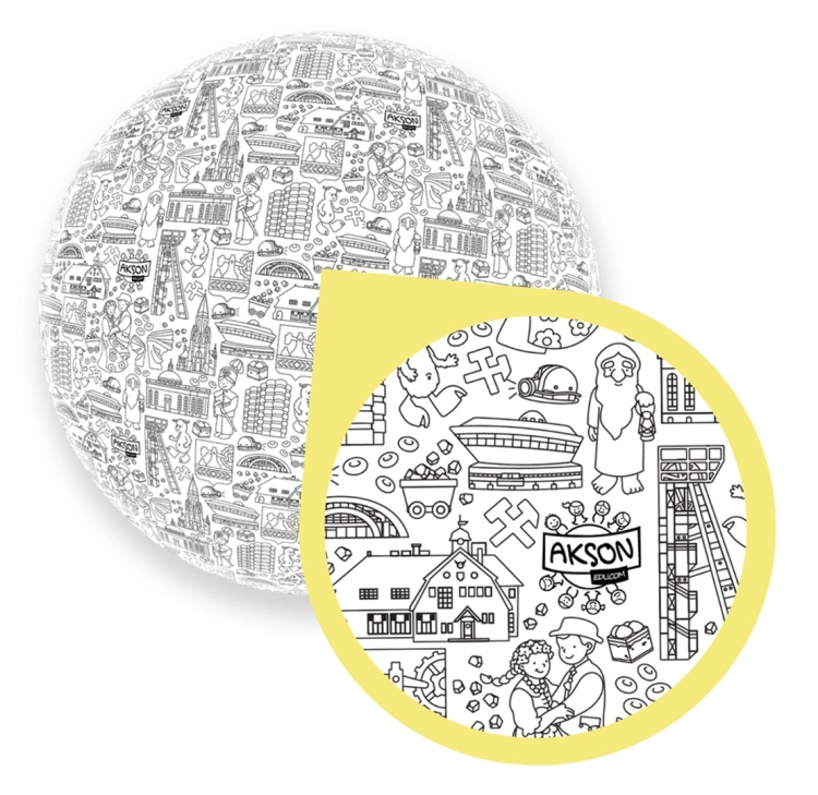 szczegóły piłki do kolorowania akson katowice – widok z bliska