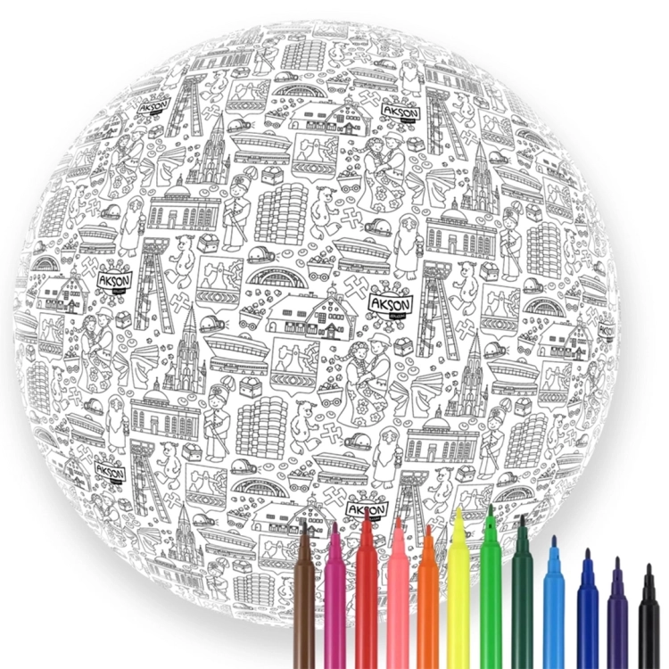 piłka do kolorowania katowice akson z pisakami