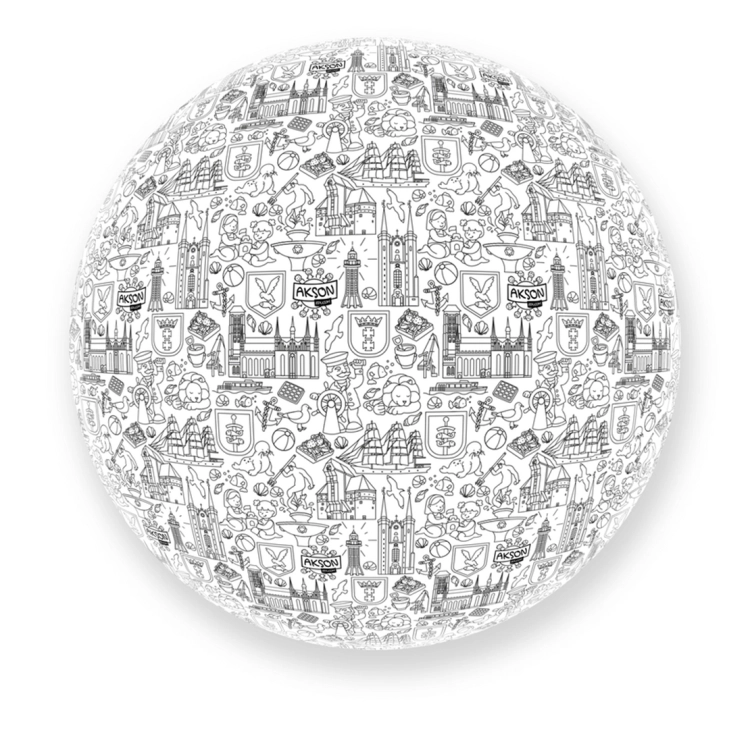 iłka edukacyjna do kolorowania akson trójmiasto z widocznymi symbolami nadmorskich miast