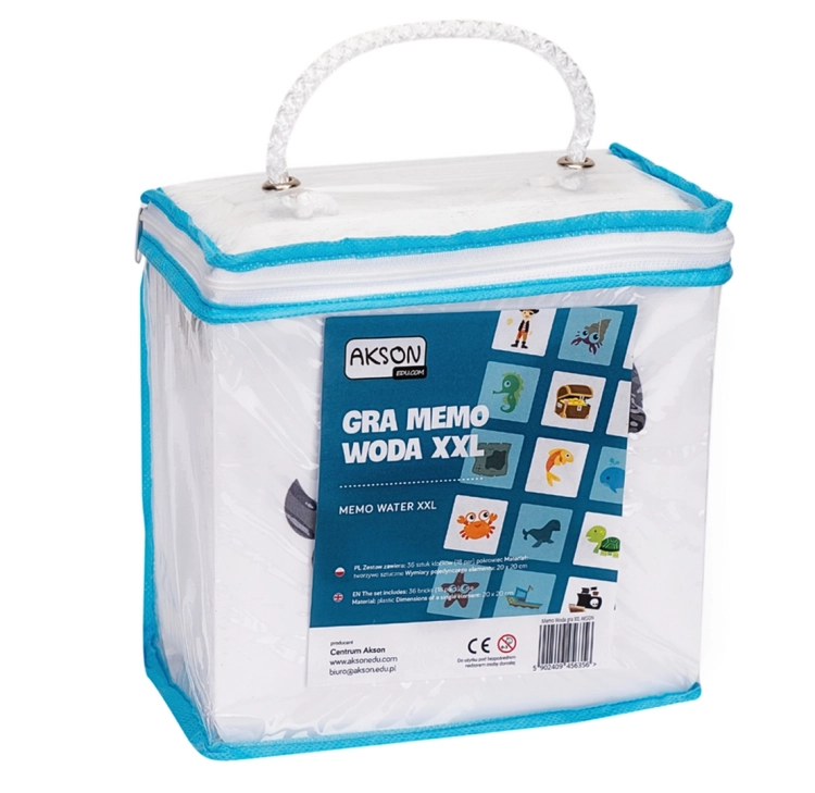 Opakowanie gry Memo WODA XXL Akson z widoczną etykietą