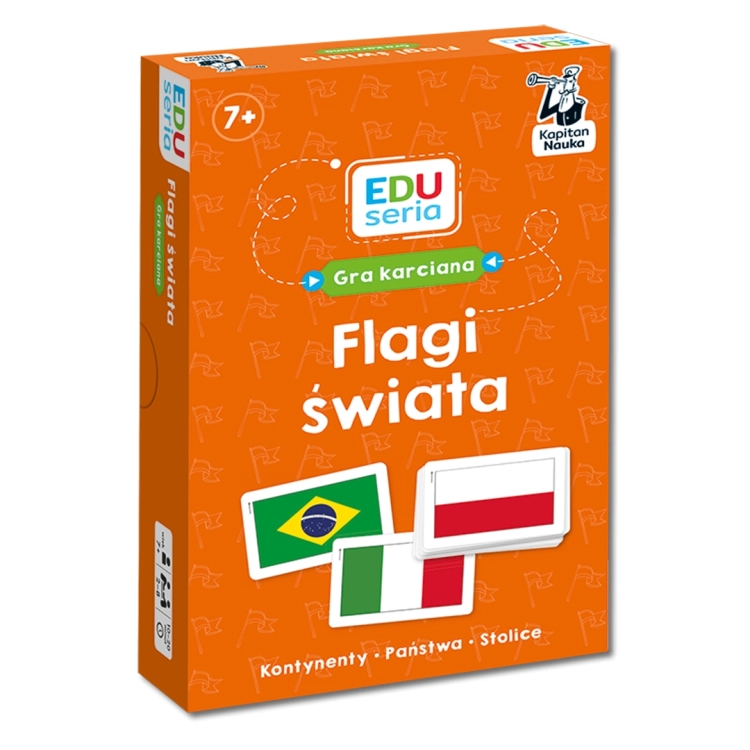 opakowanie gry karcianej EDUseria Flagi Świata Kapitan Nauka 6+