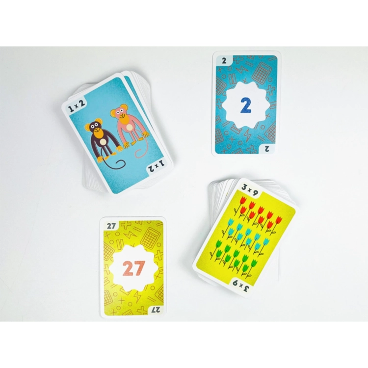 Edukacyjne karty do nauki tabliczki mnożenia z planszą pomocniczą