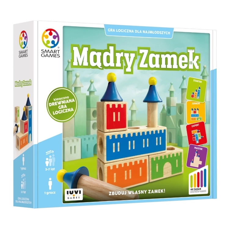 pudełko gry Mądry Zamek Smart Games – drewniana gra logiczna dla dzieci