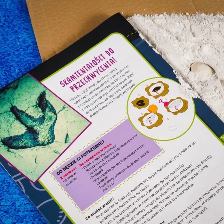 instrukcja z opisem jak wykonać skamieniałości z kredy