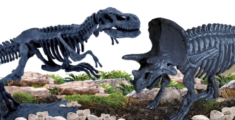 ekspozycja dinozaurów z zestawu laboratorium paleontologii lisciani