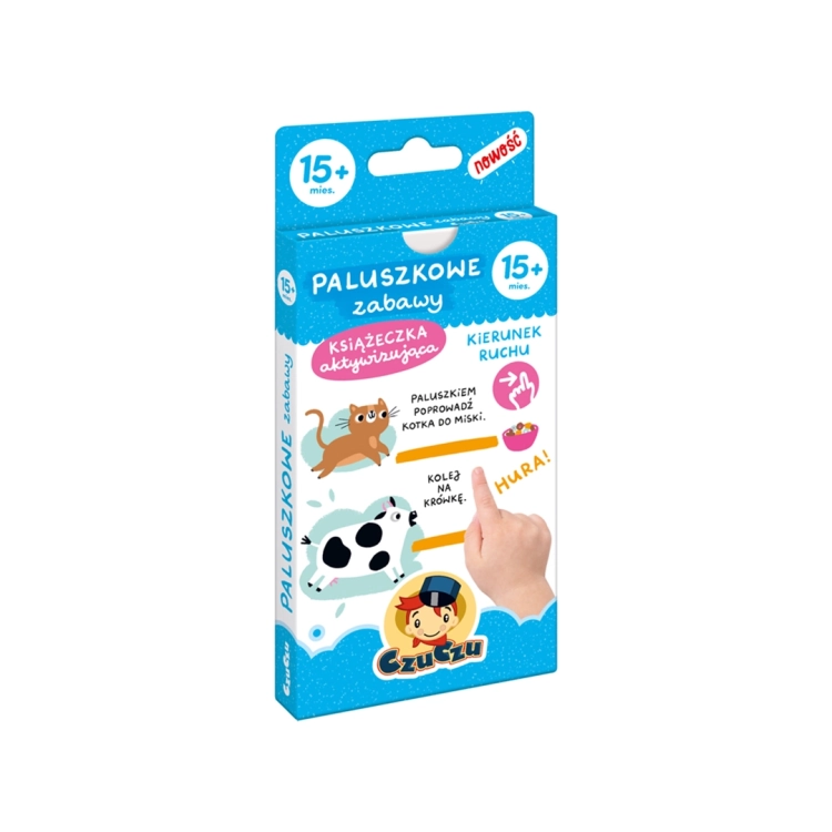 Opakowanie książeczki edukacyjnej „Paluszkowe zabawy” CzuCzu 15msc+ z ilustracjami i instrukcjami