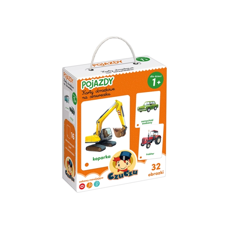 Karty obrazkowe CzuCzu Pojazdy 1+ – opakowanie front