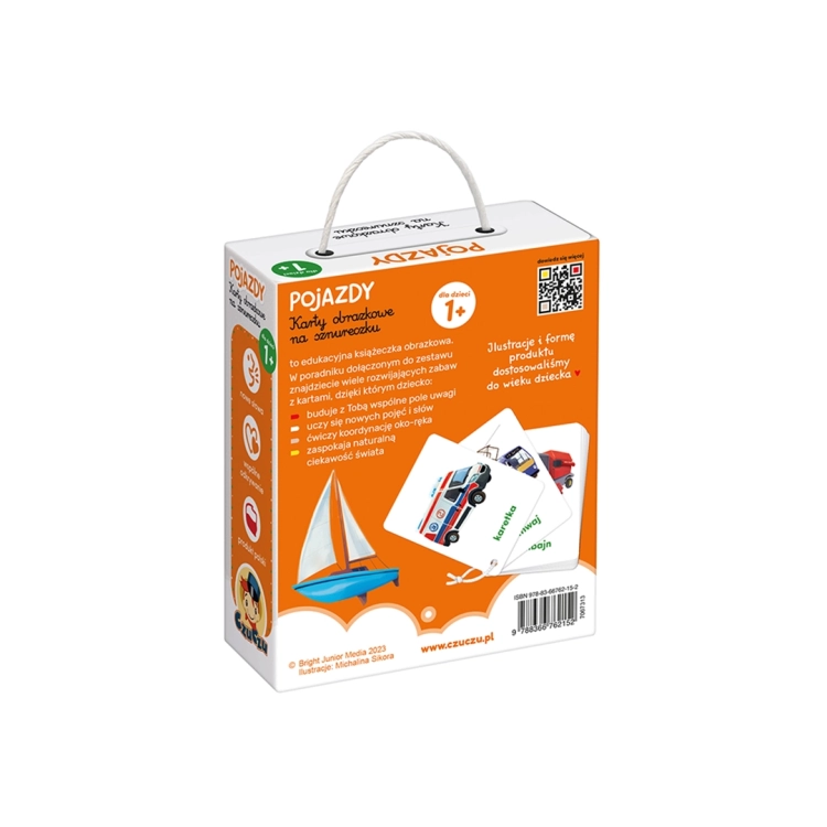 Karty obrazkowe CzuCzu Pojazdy – opis na odwrocie opakowania