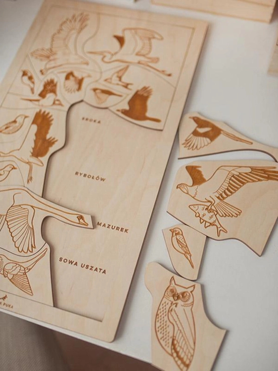 zestaw puzzli ranne ptaszki Sounds Wood z elementami do ułożenia