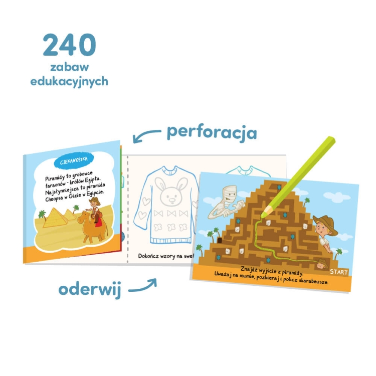 perforowane karty zadań z książeczki CzuCzu zabawy logiczne 5–6