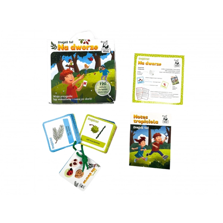 Zestaw gry Znajdź to! Na dworze – karty, instrukcja i notes tropiciela