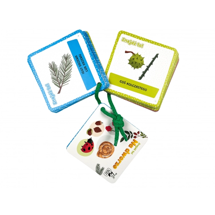 Karty edukacyjne Znajdź to! Na dworze połączone sznurkiem