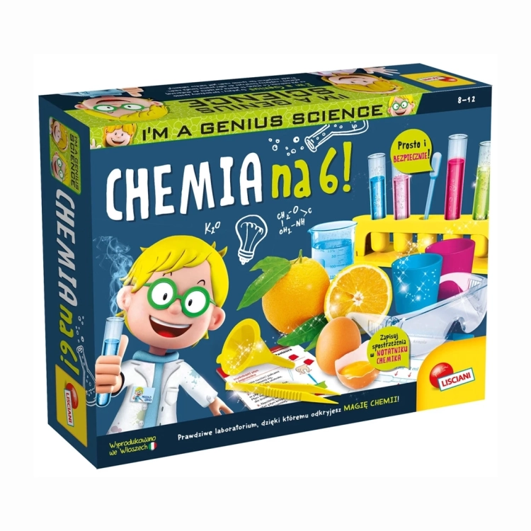 Opakowanie zestawu edukacyjnego Chemia na 6 Lisciani dla dzieci 7+