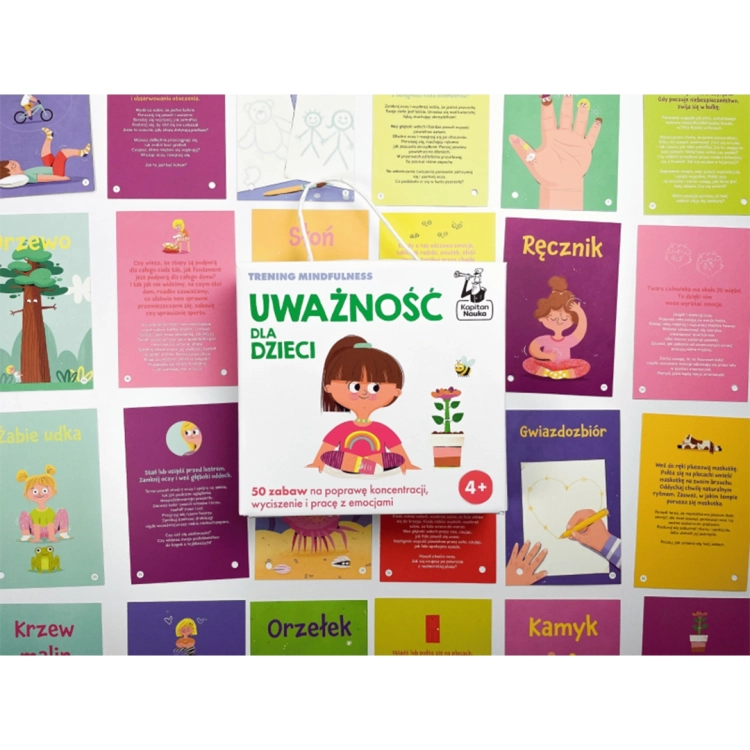 Karta mindfulness z opisem ćwiczenia o falach z gry Uważność dla dzieci Kapitan Nauka