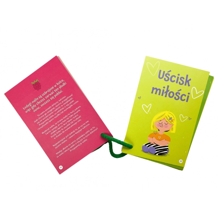 Tył opakowania gry Uważność dla dzieci Kapitan Nauka z opisem i przykładami kart