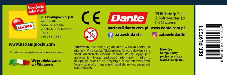 Informacje o producencie i dystrybutorze zestawu Owady Lisciani