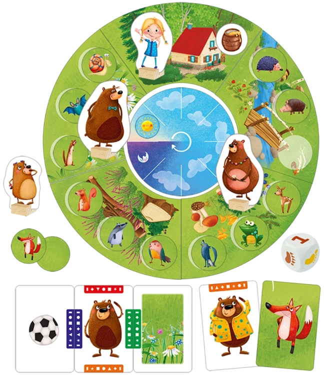 Gra planszowa Na tropie Misia – plansza z pionkami i kartami, Kukuryku 6+