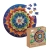 Puzzle mandala nocna z pudełkiem, częściowo rozłożone elementy.