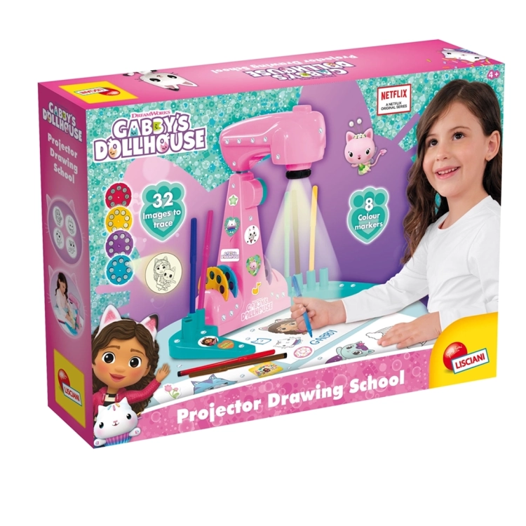 Opakowanie zestawu Gabby’s Dollhouse z projektorem i akcesoriami do rysowania