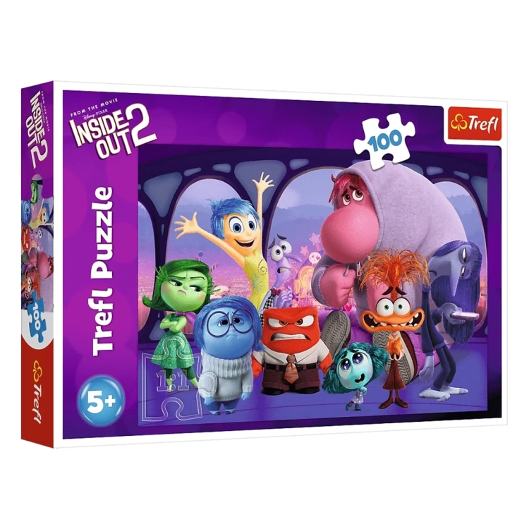 Puzzle Trefl Inside Out 2, opakowanie z postaciami z filmu.