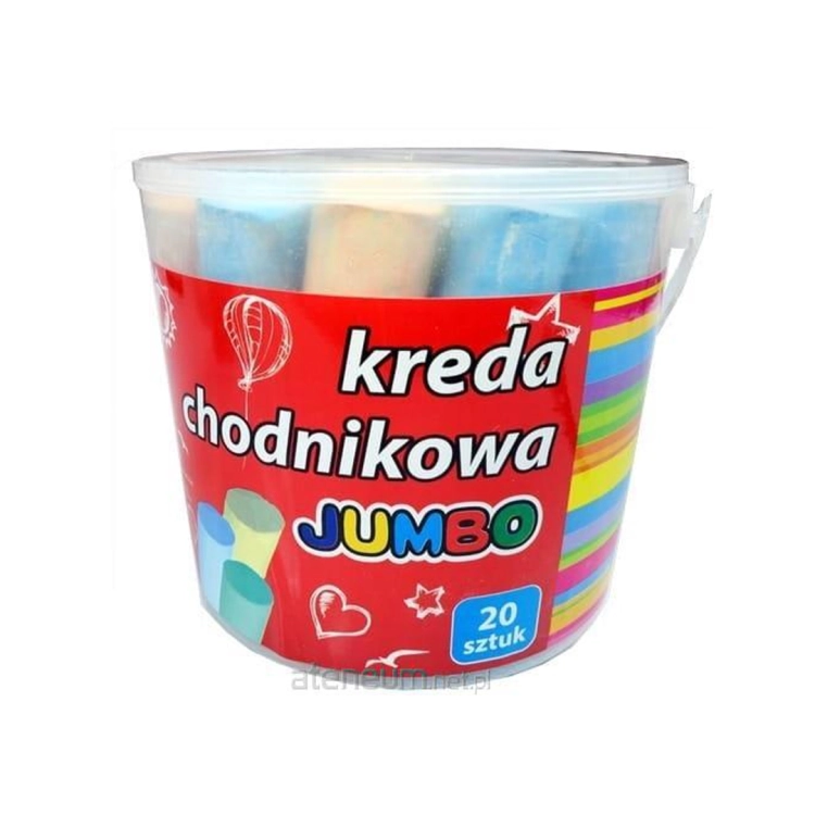 Opakowanie  kredy chodnikowej jumbo zawierające 20 sztuk kolorowej kredy