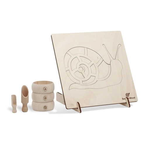 Zestaw drewnianych puzzli edukacyjnych Puzzle Ktoś nas wsypał – Ślimak – Stuka Puka Sounds Wood