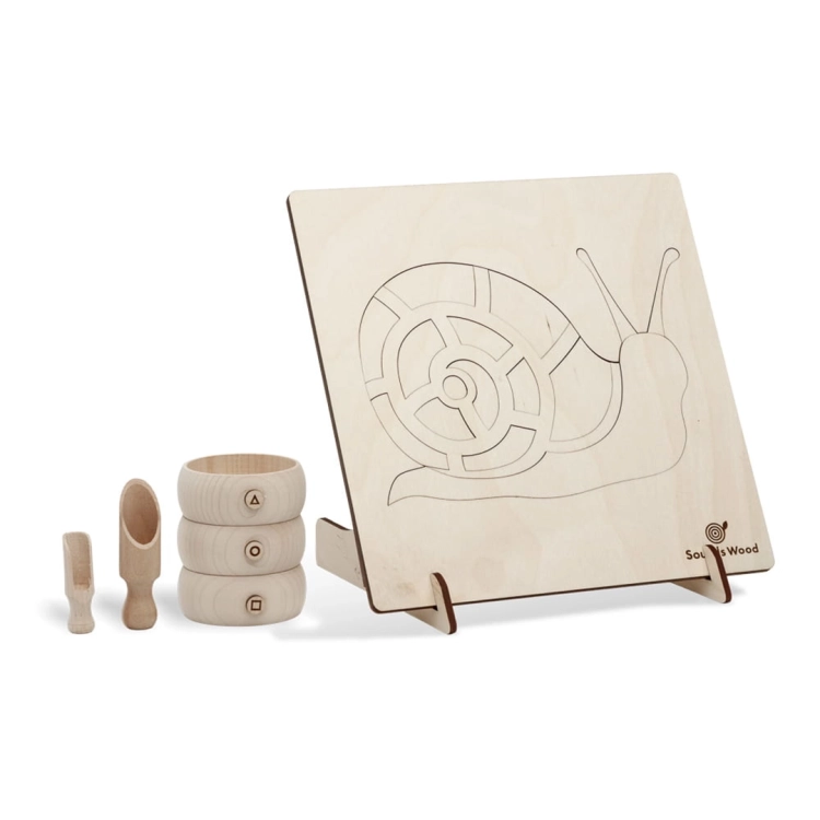 Zestaw drewnianych puzzli edukacyjnych Puzzle Ktoś nas wsypał – Ślimak – Stuka Puka Sounds Wood