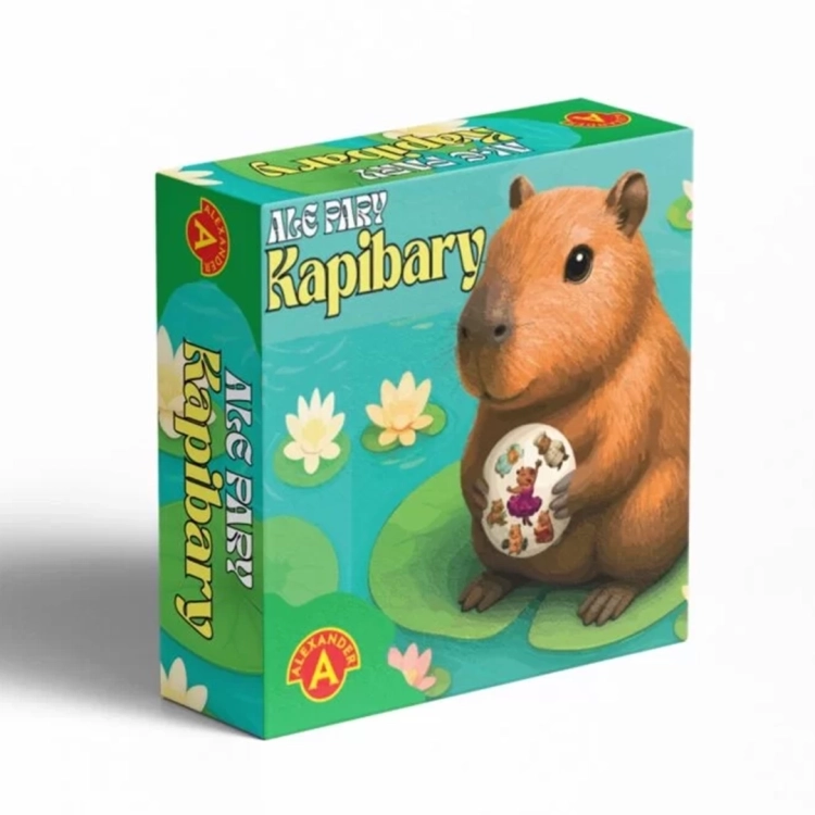 Pudełko gry "Ale Pary Kapibary" z główną ilustracją kapibary na liściu lotosu.