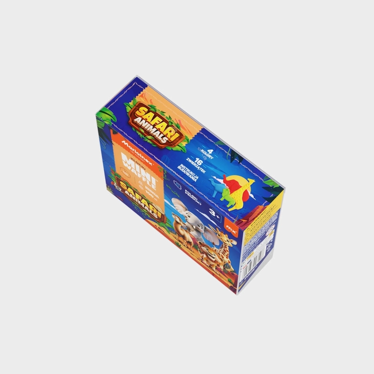 Klocki Marioinex Mini Waffle Animals Safari 100 el., widok z góry na pudełko.