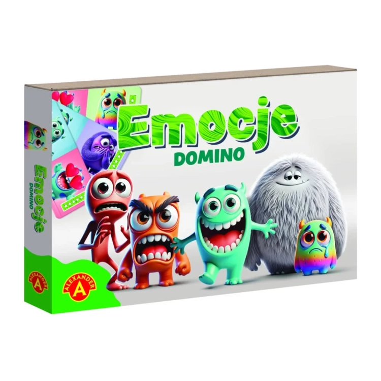 Klocki Domino Emocje Alexander, zbliżenie na opakowanie.