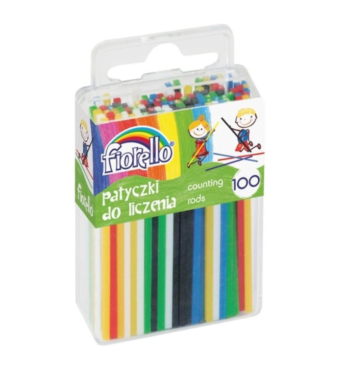Patyczki do liczenia Fiorello, pomoc edukacyjna 100 sztuk w opakowaniu.