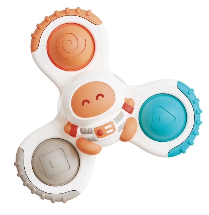 Zabawka sensoryczna Fidget Spinner w kształcie uśmiechniętego astronauty.
