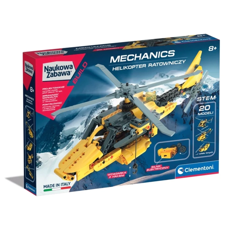 Model do składania Helikopter Ratowniczy Clementoni, opakowanie zestawu konstrukcyjnego.