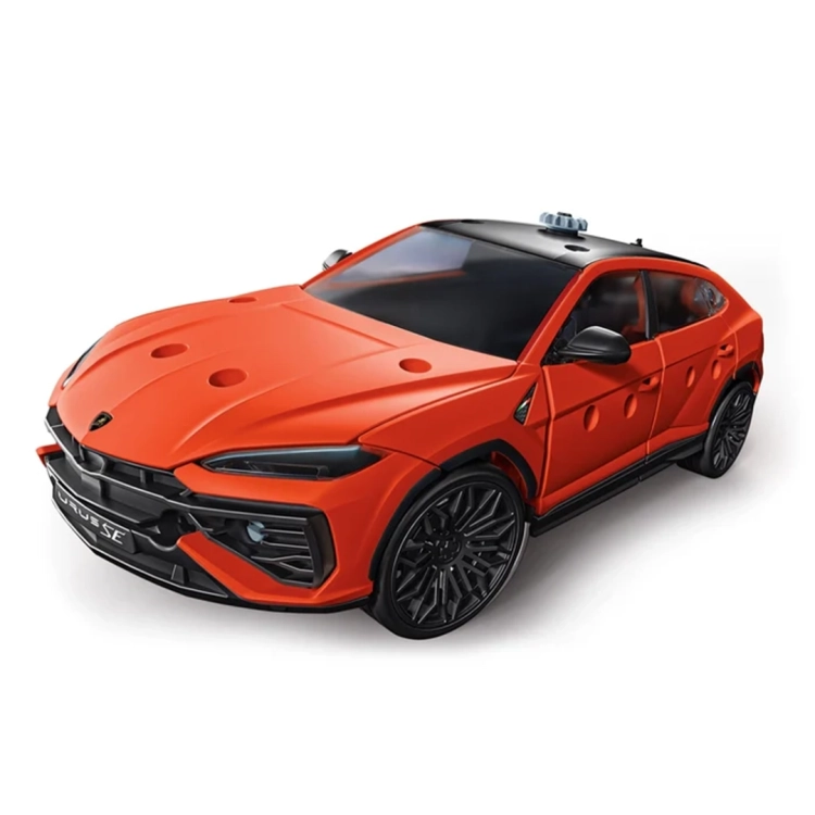 Model do składania Clementoni Lamborghini Urus SE, złożony model samochodu, widok pod kątem.