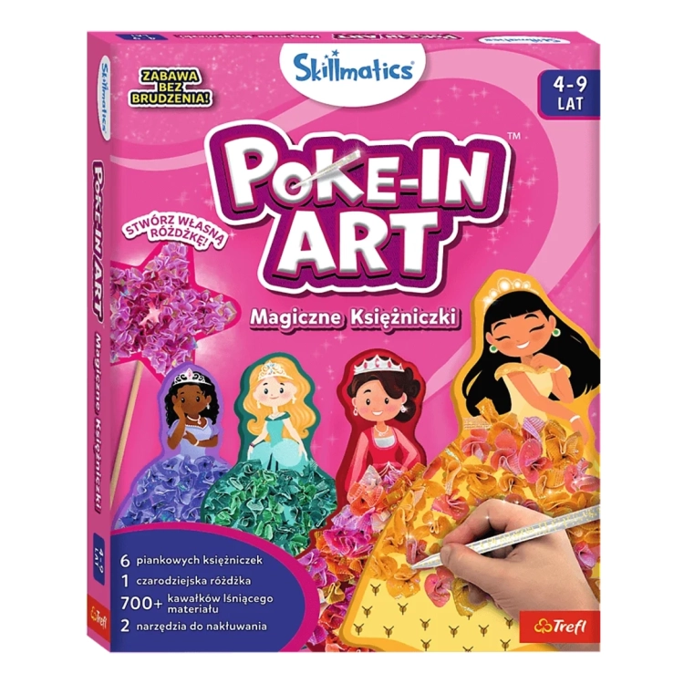 Opakowanie zestawu kreatywnego Skillmatics Poke In Art Magiczne Księżniczki Trefl.