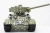 Złożony metalowy model czołgu T-34-85 Metalcraft, widok z przodu na wieżę i armatę.