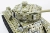 Metalowy model czołgu T-34-85 Alexander, zbliżenie na przedni kadłub z logo World of Tanks.