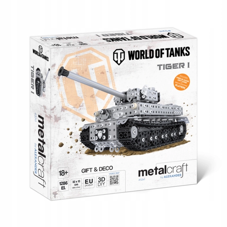 Metalowy konstruktor Alexander, opakowanie zestawu World of Tanks Tiger I.