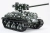 Złożony metalowy model czołgu Sherman M4A3E8 Alexander, widok z boku z armatą.