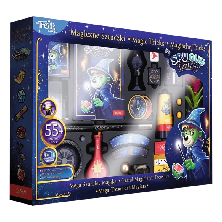 Zestaw Magiczne Sztuczki Spy Guy Fantasy Mega Skarbiec Magika, opakowanie z widocznymi akcesoriami.
