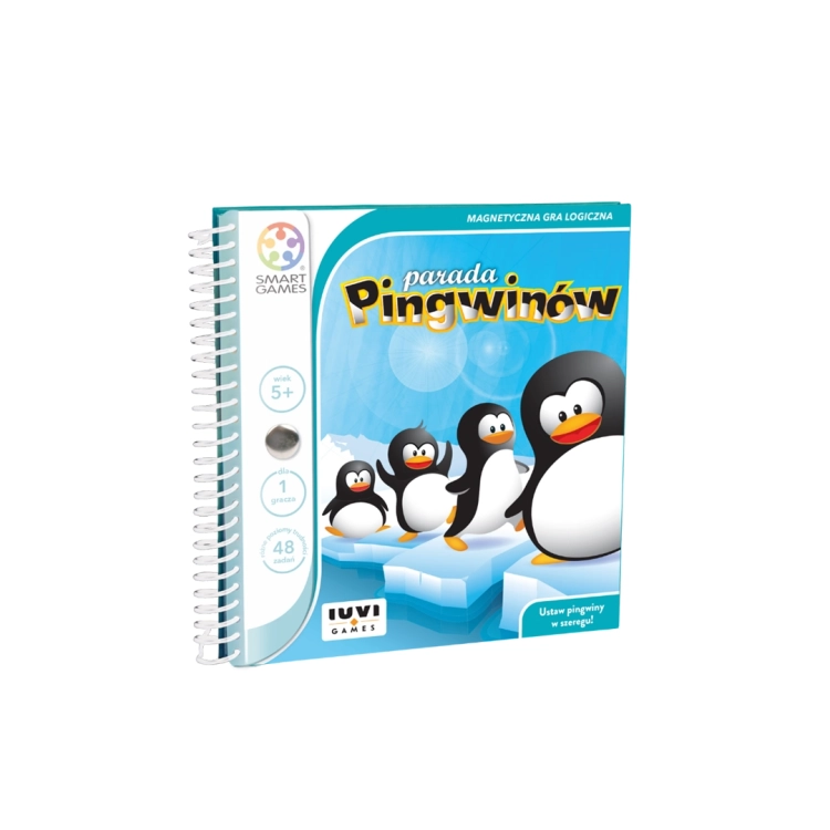 Pudełko/okładka Magnetyczna Gra Logiczna Parada Pingwinów Smart Games (wiek 5+, 48 zadań).