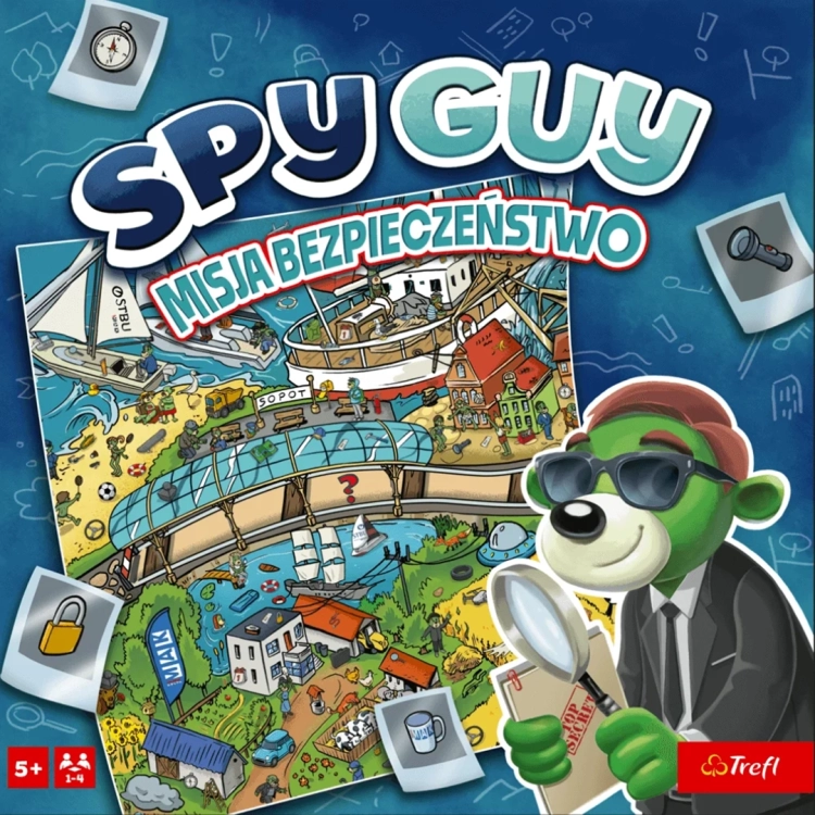 Okładka gry edukacyjnej Spy Guy Misja Bezpieczeństwo dla dzieci od 5 lat.