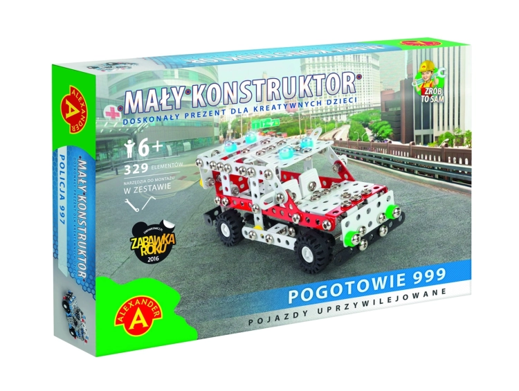 Opakowanie zestawu Mały Konstruktor Pogotowie 999 firmy Alexander.