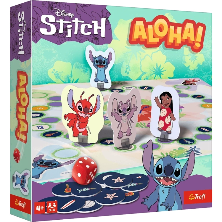 Gra planszowa Lilo i Stitch Aloha! Trefl w pudełku, rodzinna gra dla dzieci od 4 lat.