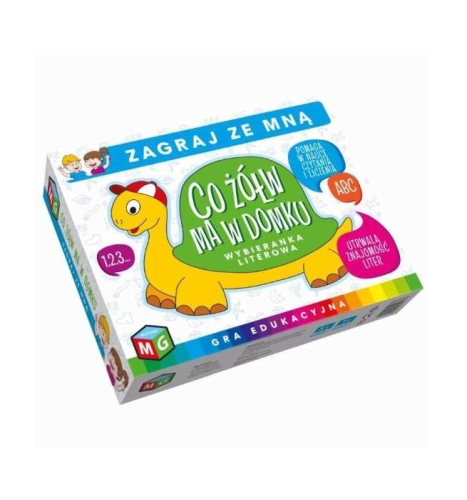 Gra edukacyjna Co żółw ma w domku? – opakowanie z kolorowym żółwiem od Multigra