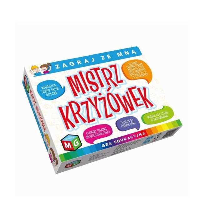 Mistrz krzyżówek Multigra – opakowanie edukacyjnej gry słownej dla dzieci
