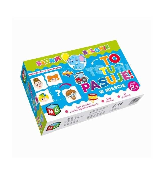 Edukacyjna gra dla malucha 2+ – To tu pasuje. W mieście – dopasowywanie elementów i rozwój spostrzegawczości